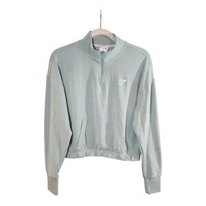 Gymshark Light Blue Half-Zip Pullover Top